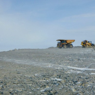 Work on Ekati's Point Lake project in March 2024 is seen in a GNWT inspector's photo.